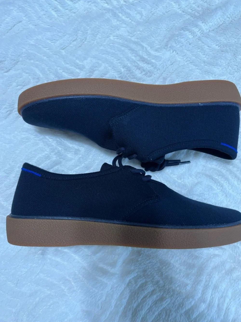 Rothy’s The Monty Lace Up Navy Knit Sneakers Men’s 12 NIB New Box